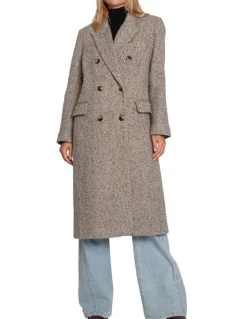 Belle & Bloom Wherever I Go Tweed Coat in Brown