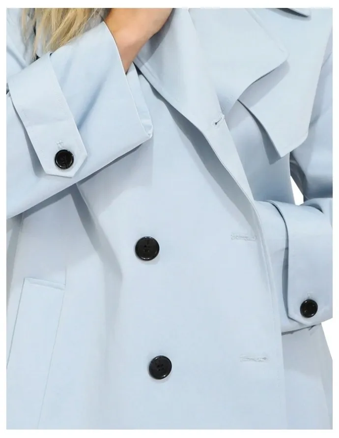 Belle & Bloom Whispers of Verona Trench Coat in Sky Blue