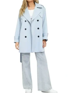 Belle & Bloom Whispers of Verona Trench Coat in Sky Blue