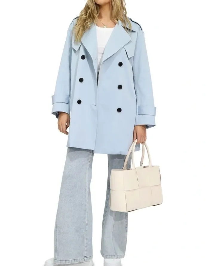 Belle & Bloom Whispers of Verona Trench Coat in Sky Blue