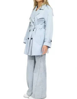 Belle & Bloom Whispers of Verona Trench Coat in Sky Blue