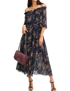 Belle & Bloom Amour Amour Ruffled Maxi Dress Navy