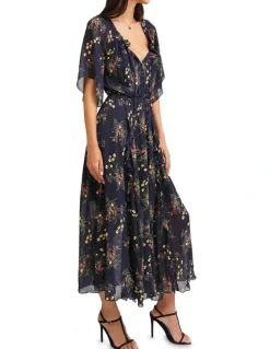 Belle & Bloom Amour Amour Ruffled Maxi Dress Navy