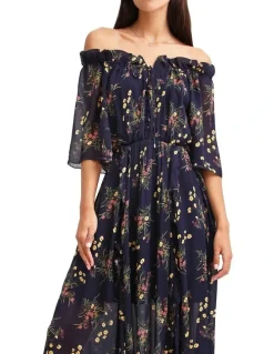 Belle & Bloom Amour Amour Ruffled Maxi Dress Navy