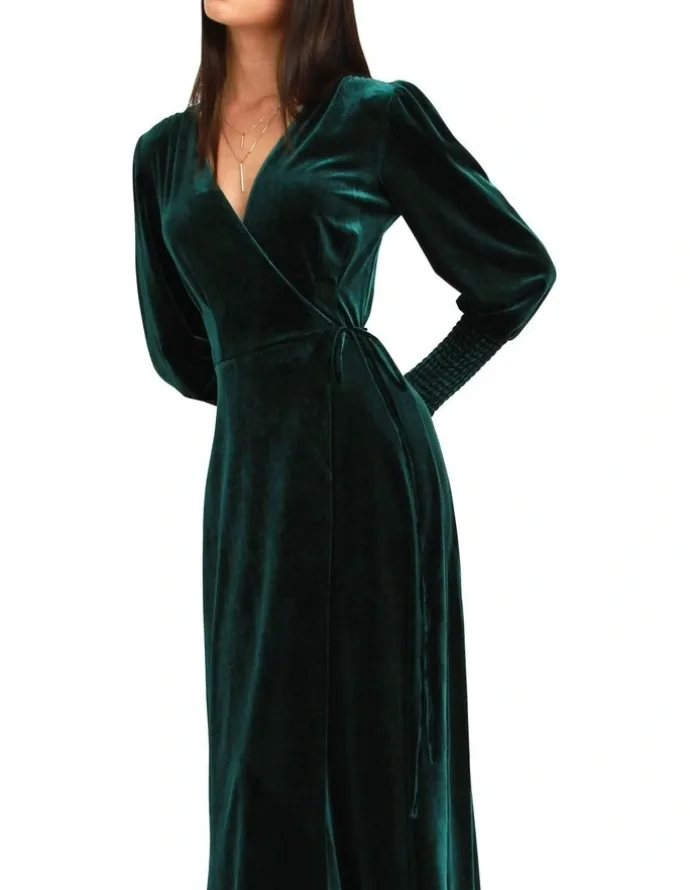 Belle & Bloom Current Mood Velvet Wrap Dress