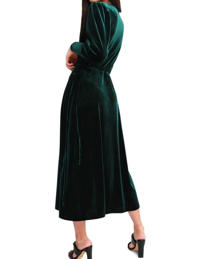 Belle & Bloom Current Mood Velvet Wrap Dress