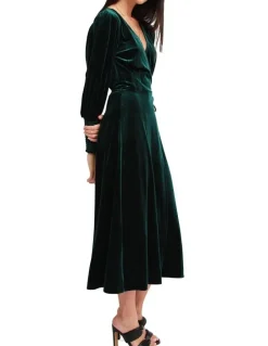 Belle & Bloom Current Mood Velvet Wrap Dress