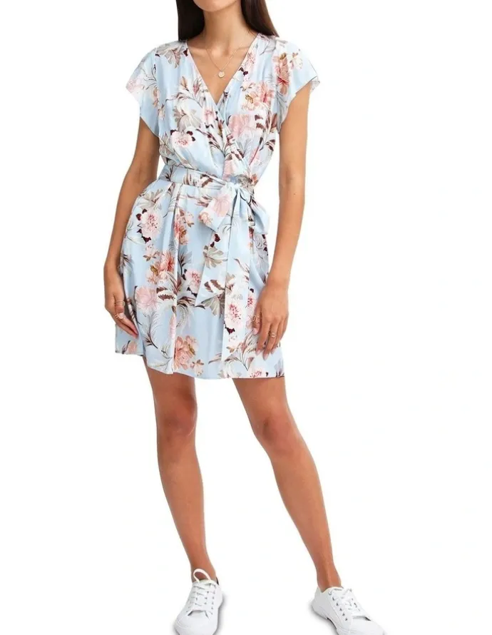 Belle & Bloom I'm The Star Wrap Dress in Baby Blue
