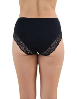 Bendon Cotton And Lace Full Brief in Black