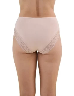Bendon Cotton And Lace Full Brief in Latte