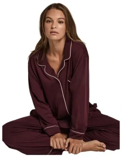 Bendon Dolce Long Pyjama Set in Fig