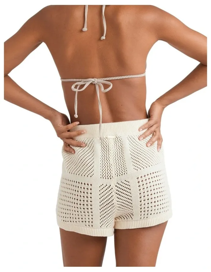 Billabong Cool Down Elastic Waist Shorts in White