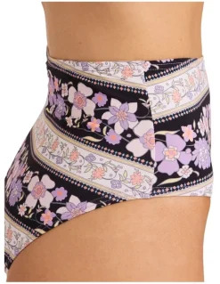 Billabong Forevermore Hi Retro Bikini Bottom in Black Pebble