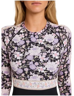 Billabong Forevermore Long Sleeve Rash Vest in Black Pebble