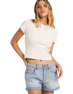 Billabong Frankie Denim Shorts In Bleached Indigo