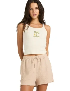 Billabong Maya Elastic Waist Shorts in Oatmeal