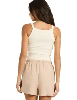 Billabong Maya Elastic Waist Shorts in Oatmeal