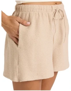Billabong Maya Elastic Waist Shorts in Oatmeal