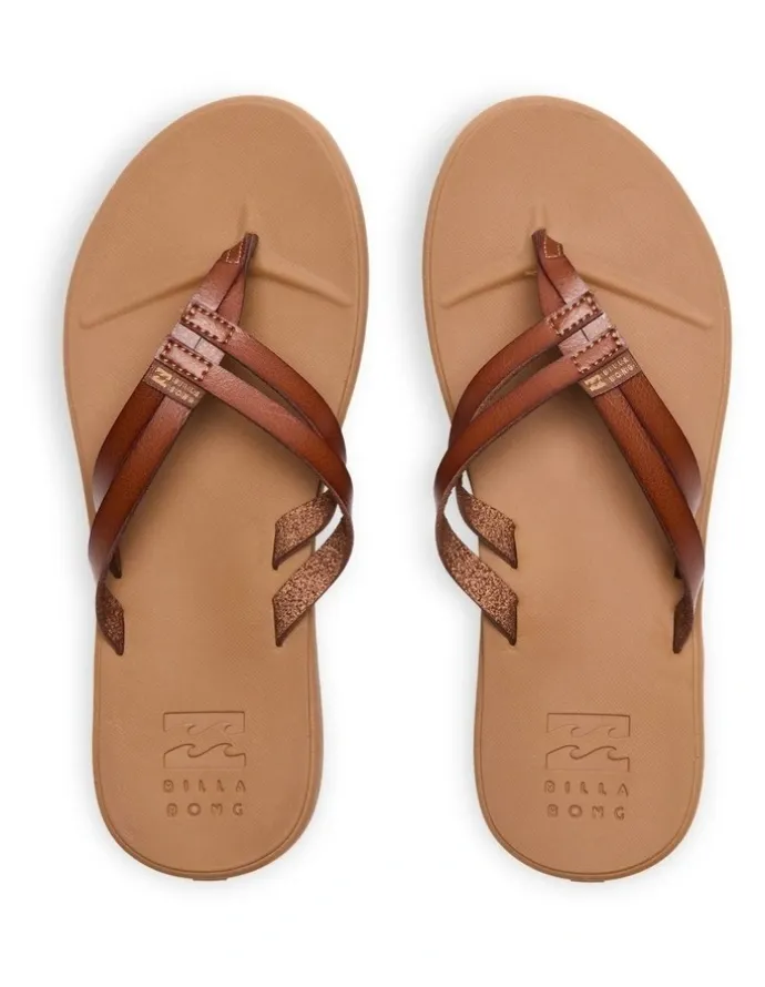 Billabong Olivia Recovery Strappy Thongs In in Brown/Tan