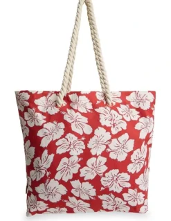 Billabong Paradise Call Tote Bag In Red Crush