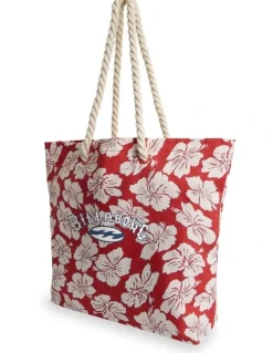 Billabong Paradise Call Tote Bag In Red Crush