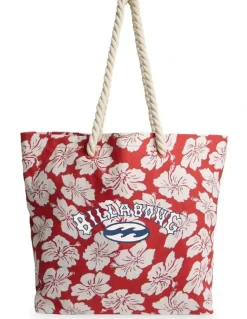 Billabong Paradise Call Tote Bag In Red Crush