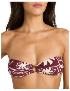 Billabong Sol Playa Rio Bandeau Bikini Top in Red Dahlia