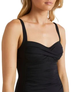 Billabong Sol Searcher Wrap One Piece in Black Pebble