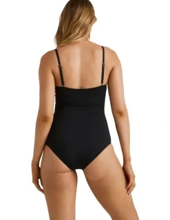 Billabong Sol Searcher Wrap One Piece in Black Pebble