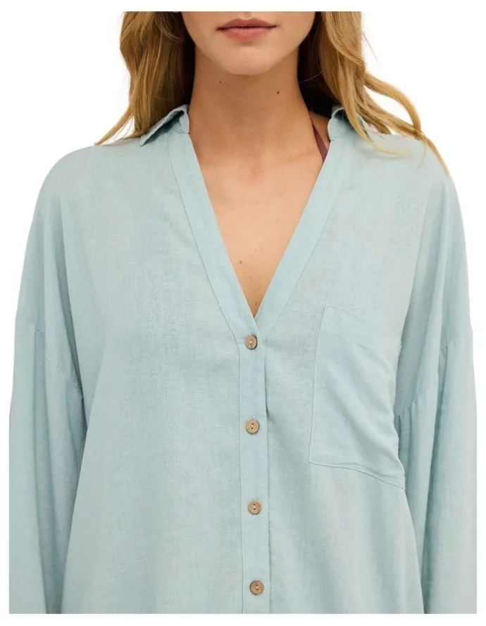 Billabong Sun Days Shirt Cover Up in Blue Light