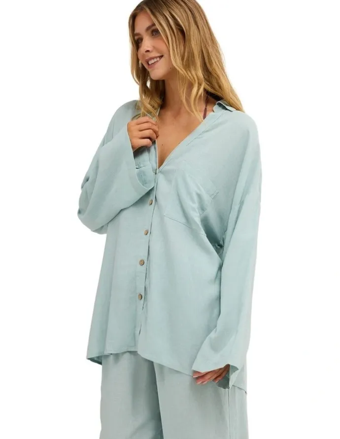 Billabong Sun Days Shirt Cover Up in Blue Light