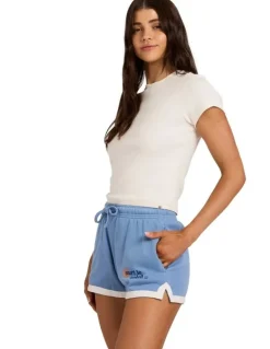 Billabong Surf Le Soleil Elastic Waist Shorts In Blue Horizon