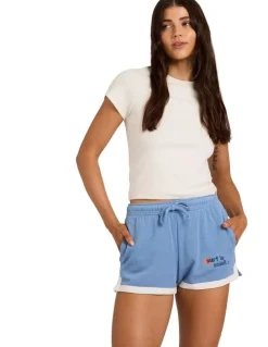 Billabong Surf Le Soleil Elastic Waist Shorts In Blue Horizon