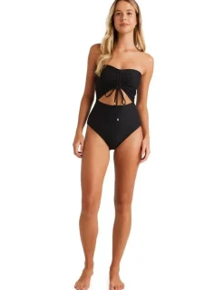 Billabong Tanlines Bandeau One Piece in Black