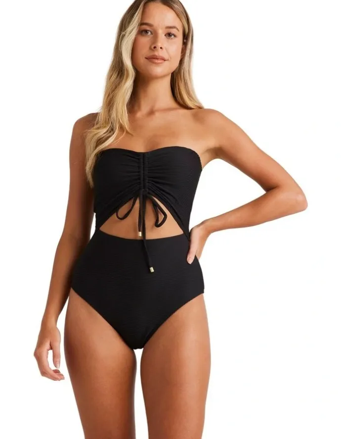 Billabong Tanlines Bandeau One Piece in Black