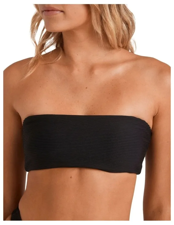 Billabong Tanlines Tully Tube Bikini Top in Black