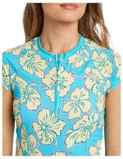 Billabong Tropic Shift Short Sleeve Rash Vest in Multi