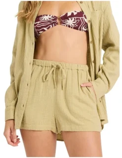BILLABONG Wanderer Elastic Waist Shorts in Cactus