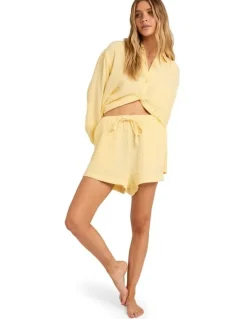 Billabong Wanderer Elastic Waist Shorts In Sunlight