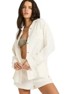 Billabong Wanderer Long Sleeve Button-down Shirt in White