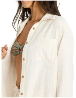 Billabong Wanderer Long Sleeve Button-down Shirt in White
