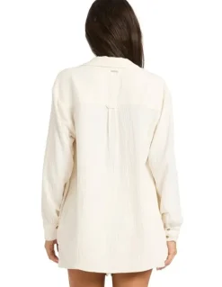 Billabong Wanderer Long Sleeve Button-down Shirt in White