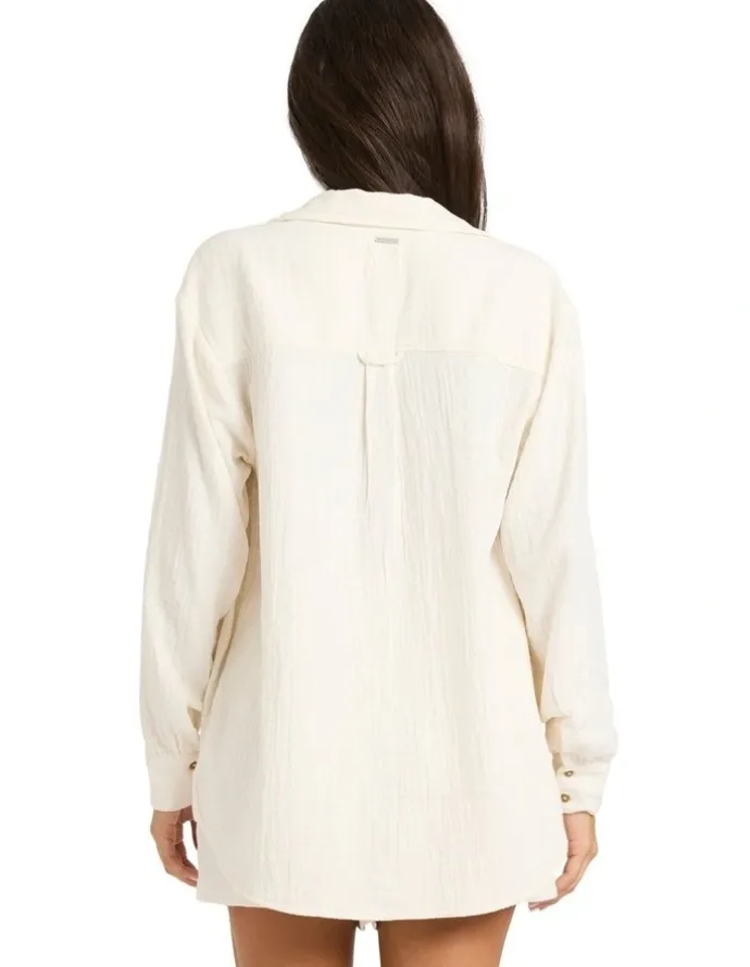 Billabong Wanderer Long Sleeve Button-down Shirt in White