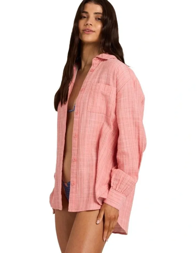 Billabong Wanderer Stripe Long Sleeve Shirt Sugar Almond