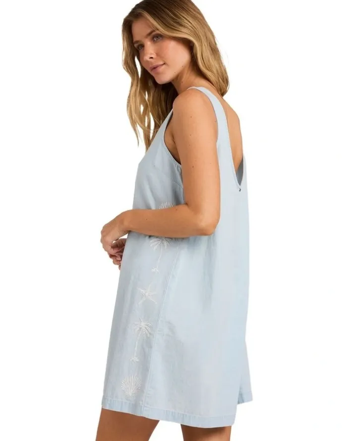 Billabong Marisol Mini Dress Sky in Gray