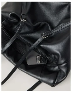 Blaq Billy Leather Tote Bag in Black