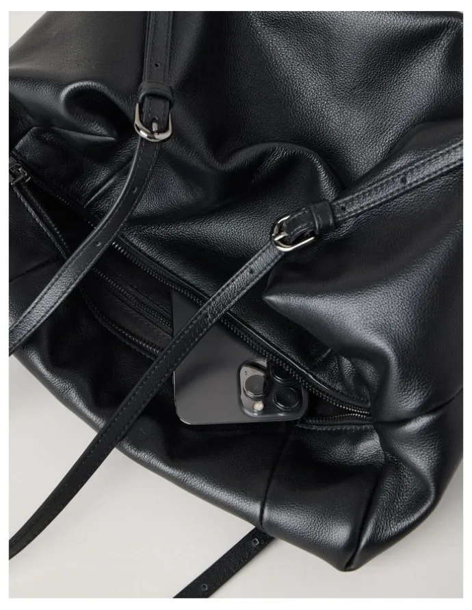 Blaq Billy Leather Tote Bag in Black