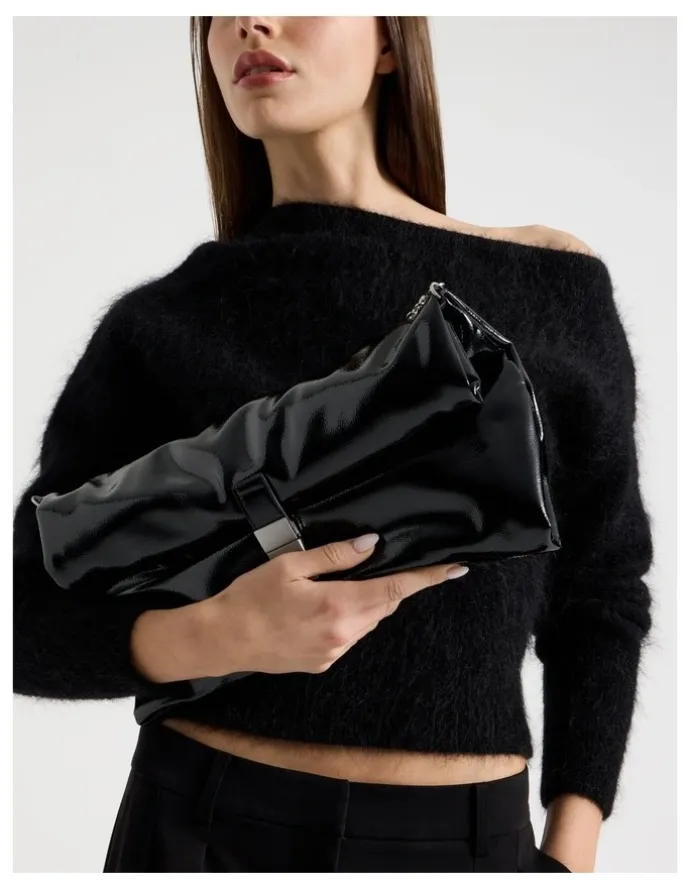 Blaq Blossom Clutch Bag in Black