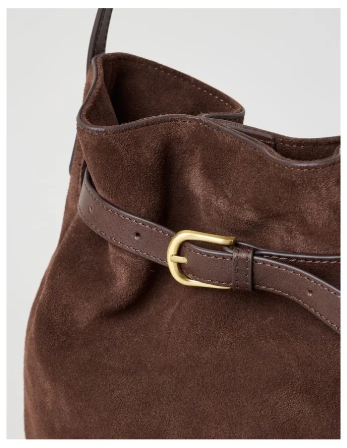 Blaq Brooklyn Leather Shoulder Bag in Chocolate