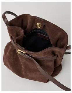 Blaq Brooklyn Leather Shoulder Bag in Chocolate